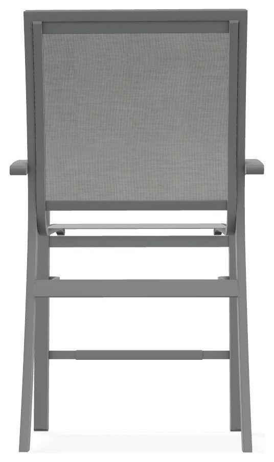 Kendall Sling Balcony Height Stackable Outdoor Stool, Alloy/Graphite