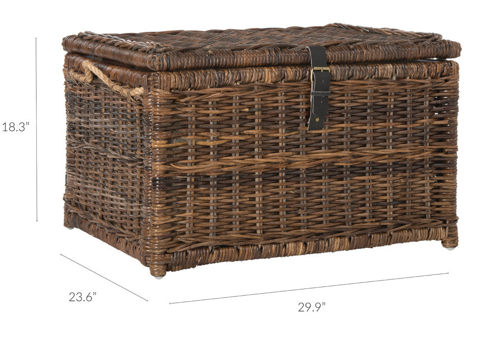 happimess Caden 30" Wicker Storage Trunk, Brown