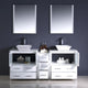 Torino 72" White Modern Double Sink Bathroom Vanity, Faucet FFT3072CH