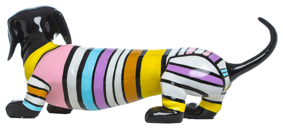 Interior Illusions Plus stripe Dachshund Dog, 19" Long
