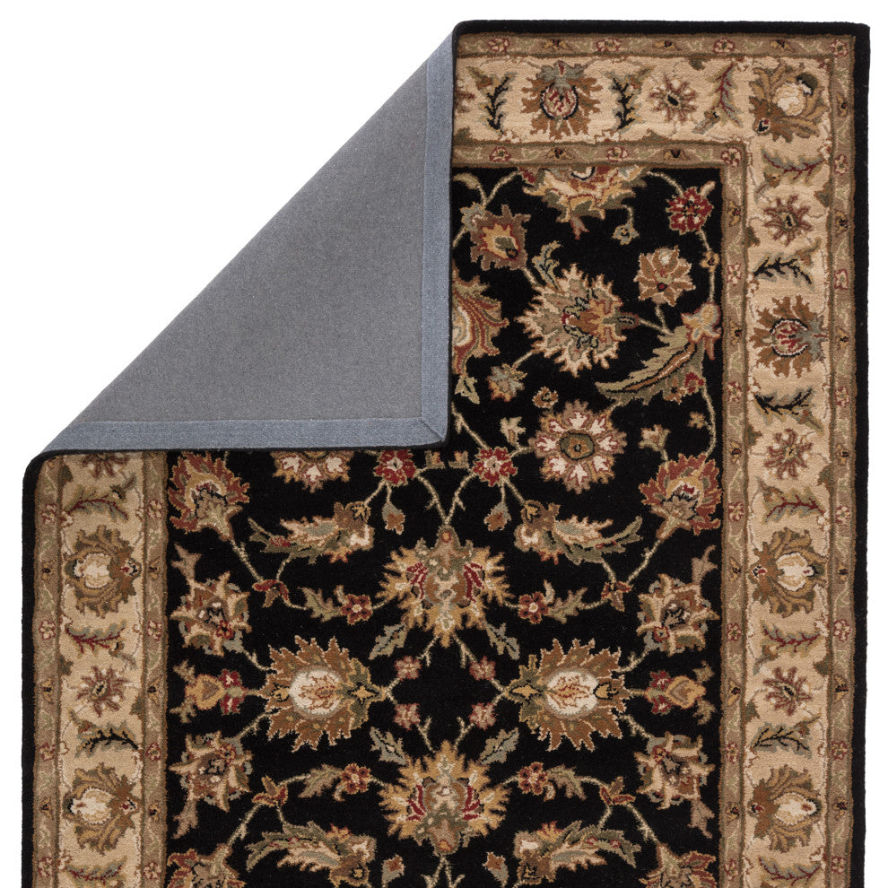 Jaipur Living Selene Handmade Floral Black/Beige Area Rug, 4'x6'