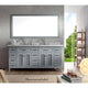 Ariel Kensington 73" Traditional Double Sink Vanity, Gray