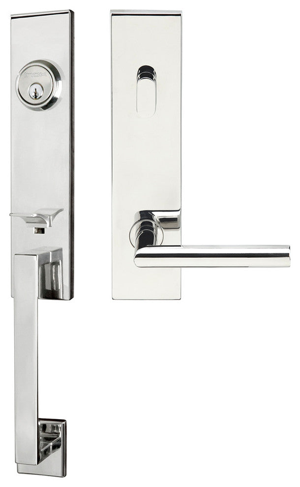 Frankfurt Lever, Tubular Dummy Handleset, Left Hand, Polished Stainless Steel