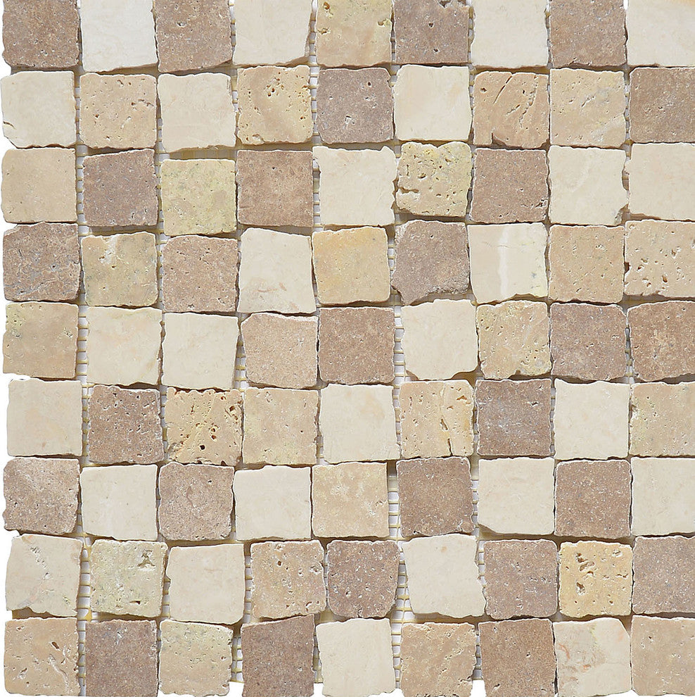 12"x12" Rabat Collection, Pissaro, Square, Tumbled, Set of 5