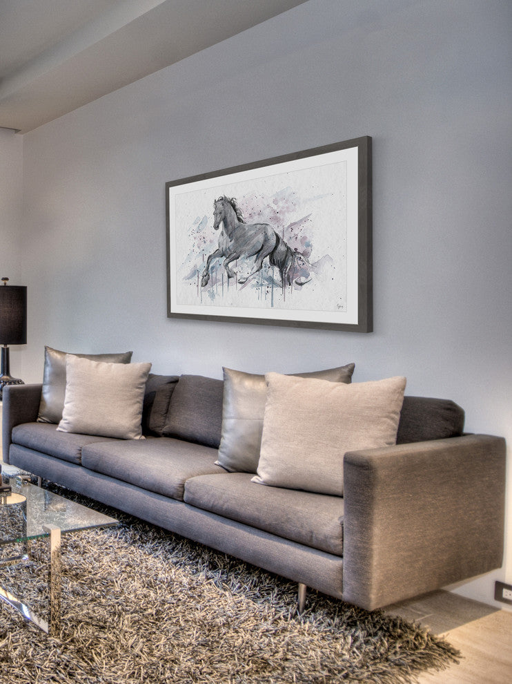 "Graceful Horse" Framed Painting Print, 24"x16"