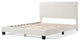 Miles White Boucle Upholstered Wood Frame Platform Bed, Queen, Simple Standard
