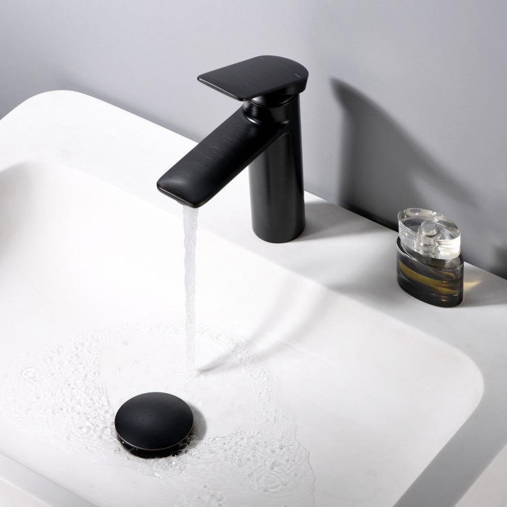 1-5/8" Push Pop-Up Drain Stopper No Overflow for Sink, Oil Rubbed Bronze