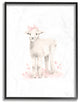 "Sweet Baby Lamb With Pink Bow" 11x14, Framed Giclee Texturized Art