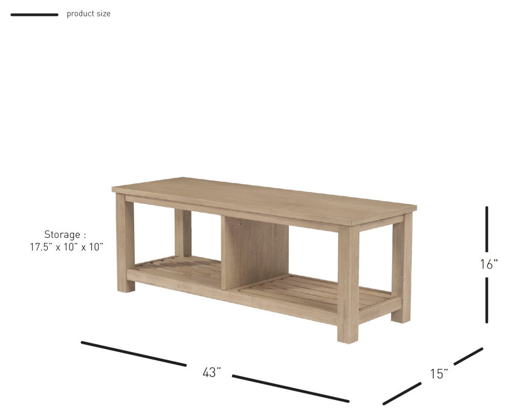 Tiburon KD TV Bench, Drifted Sand