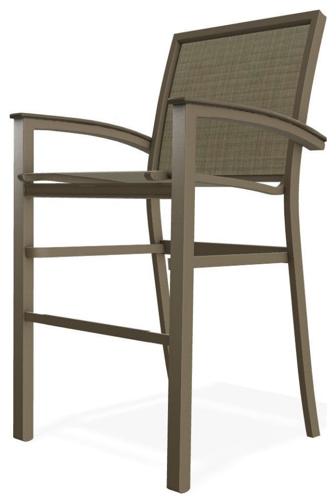 Bazza Sling Bar Height Stackable Outdoor Stool, Elevation Stone/Beachwood
