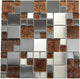 Oddysey Magic Pattern Brown Blend Mosaic Tile, 12"x12", Set of 10