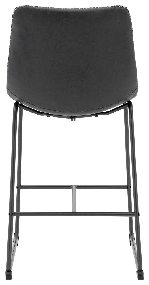 Vesta KD PU Counter Stool, Set of 2, Vintage Black
