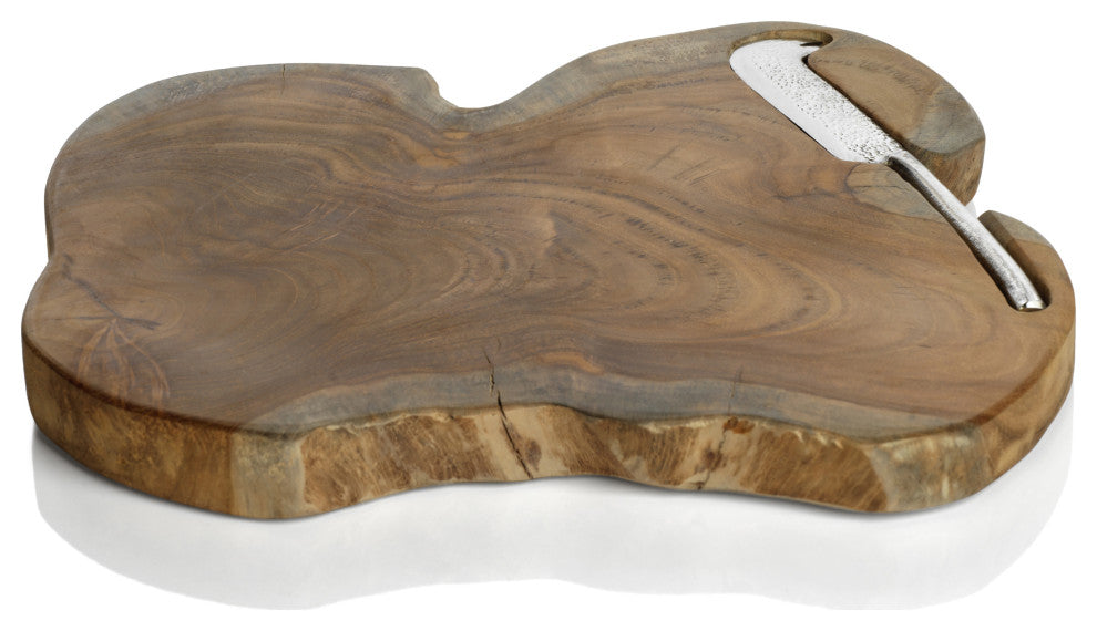 Banda Teak Root Serving Board with Knife