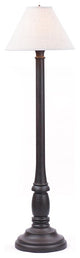 USA Handcrafted Wood Floor Lamp Textured Paint Finish, Black, Linen Shade