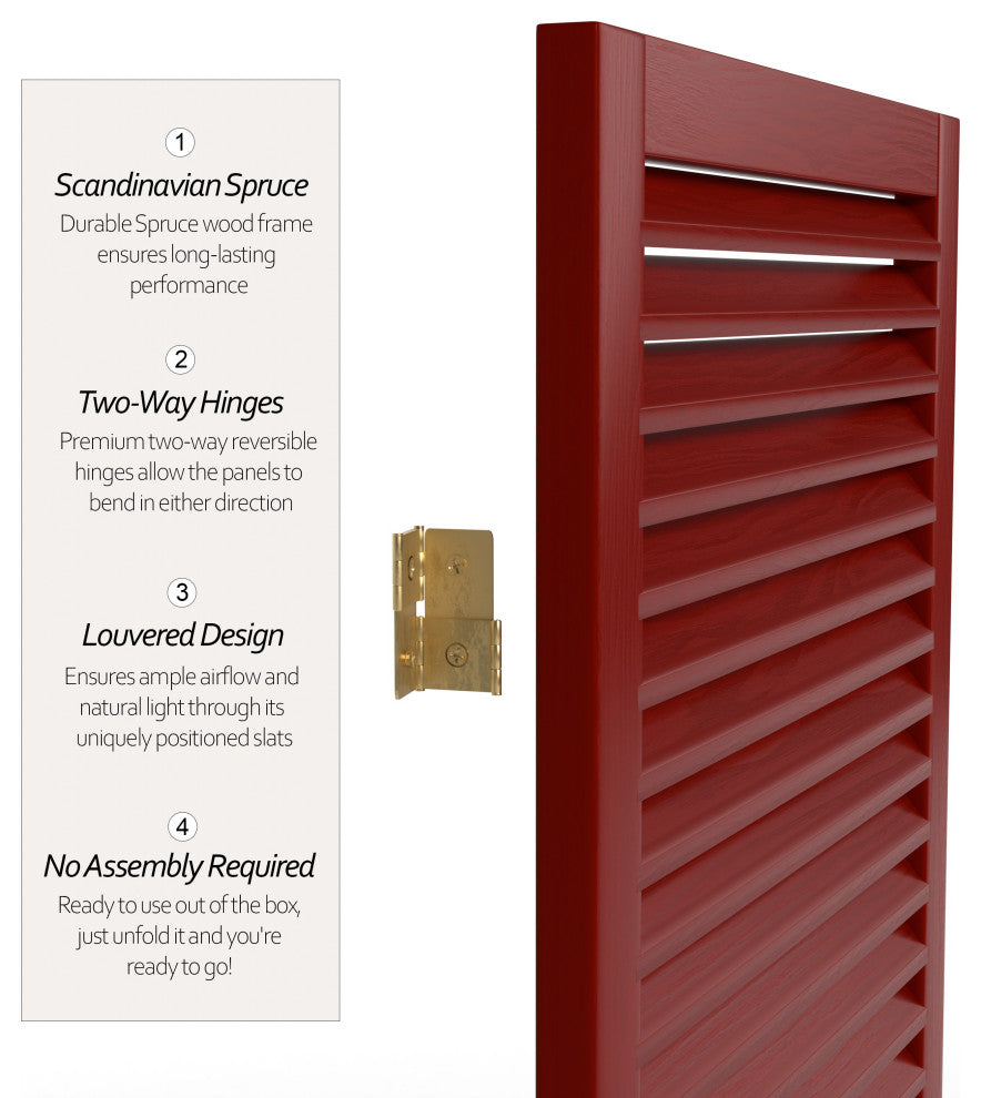 6' Tall Beadboard Divider, Rosewood, 4 Panels