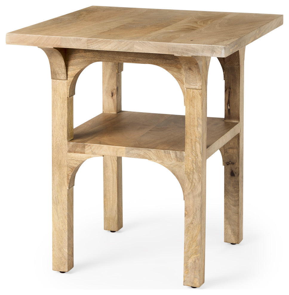 Candace Light Wood Bridge Accent Table
