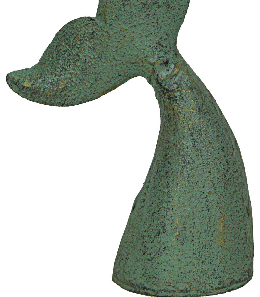 Set of 2 Verdigris Cast Iron Whale Tail Bookends Nautical Home Decor Bookshelf
