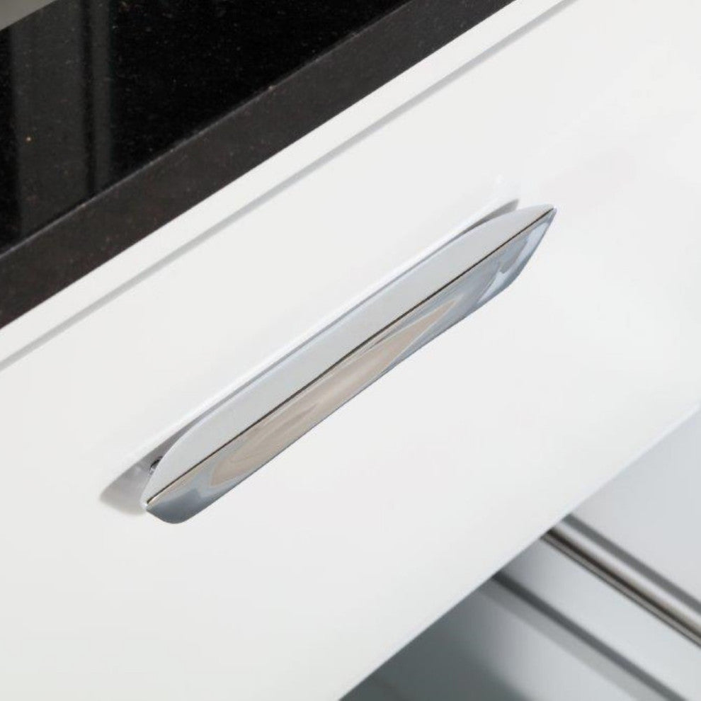 Alda Double-Sink Vanity, White, 48", White With White Carrara Top