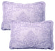 Damask Embroidered Quilted 4 Piece Bed Spread Sets, Lavender, King