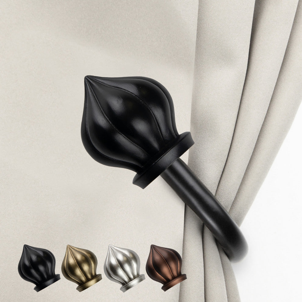 Meda Curtain Holdback Pair, Black