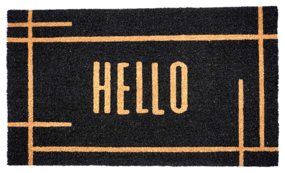 Calloway Mills Modern Black Hello Doormat, 24x36