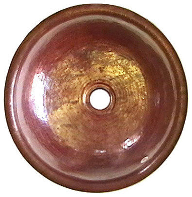 Hammered Round Natural Bathroom Copper Sink