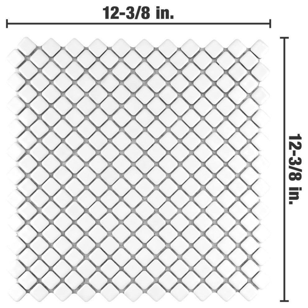 Hudson Diamond Glossy White Porcelain Floor and Wall Tile