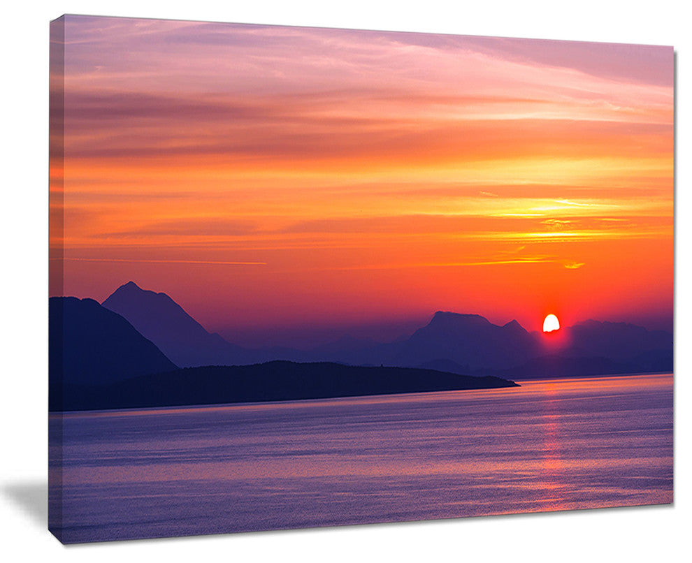 "Stunning Sunset in Greece" Extra Large Seascape Art Canvas, 40"x30"