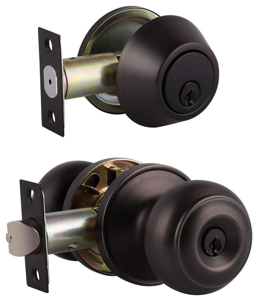 Double Keyed Deadbolt and Door Knob Set, Set of 10