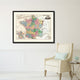 Midlevel France Crusades Map Print On Canvas With Picture Frame, 28" X 37"