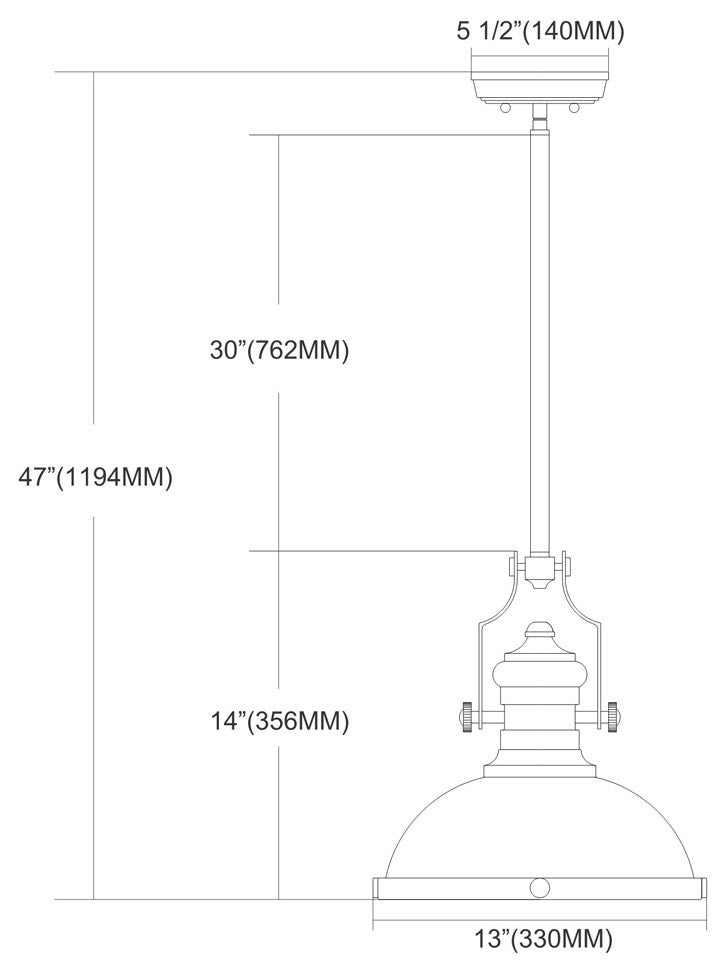 Chadwick 1-Light Pendant, Oiled Bronze