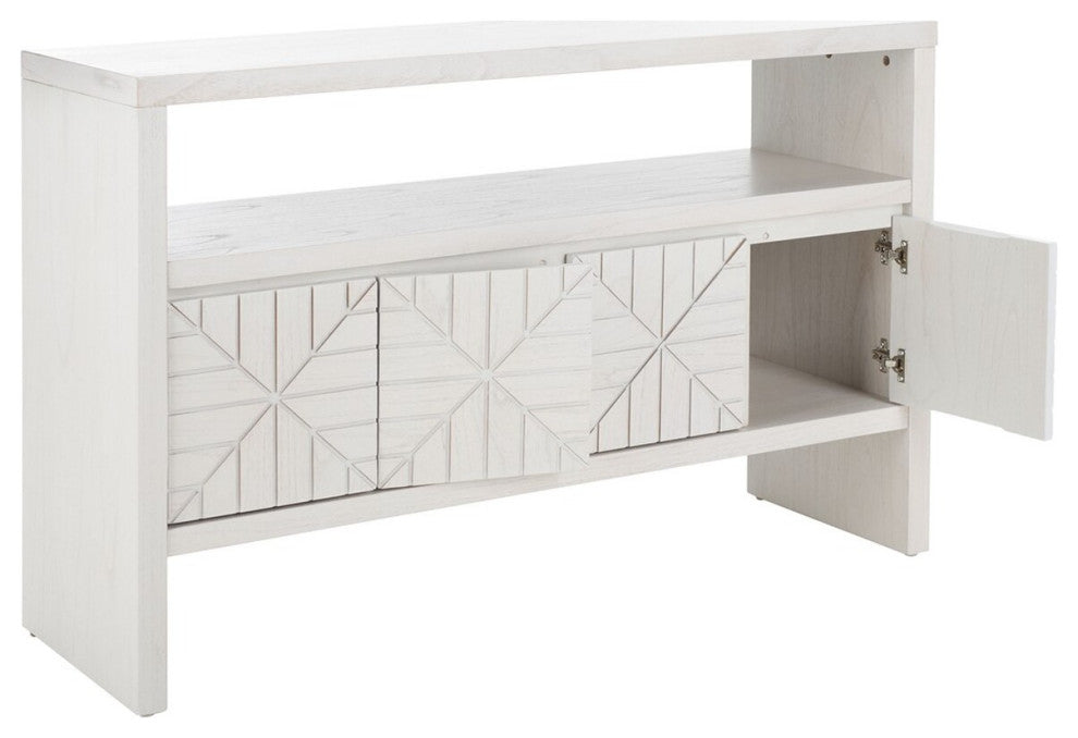 Safavieh Zella 4 Door Console Table, White Washed