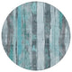 Machine Washable Indoor/Outdoor Chantille ACN1874 Teal 8' x 8' Round Rug
