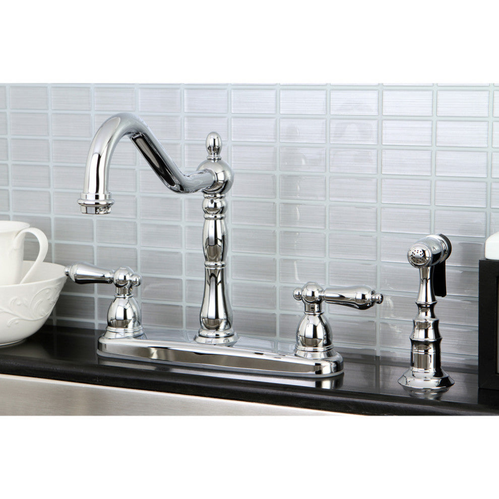 Kingston Brass Centerset Kitchen Faucet, Polished Chrome
