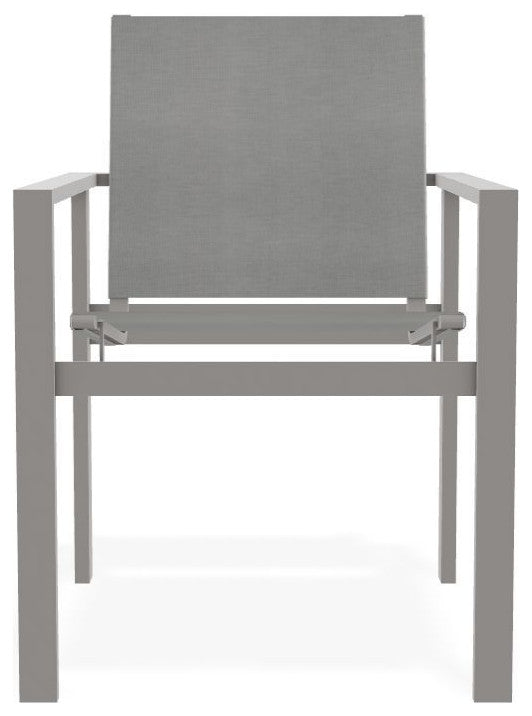 Tribeca Sling Outdoor Stackable Armchair, Alloy/Warm Gray