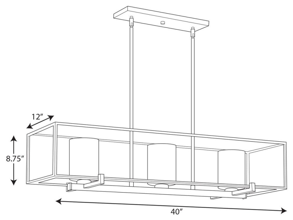 Chadwick Collection 3-Light Brushed Nickel Island Chandelier