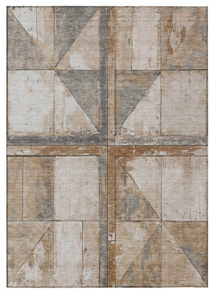 Machine Washable Indoor/Outdoor Chantille ACN1876 Copper 3' x 5' Rug