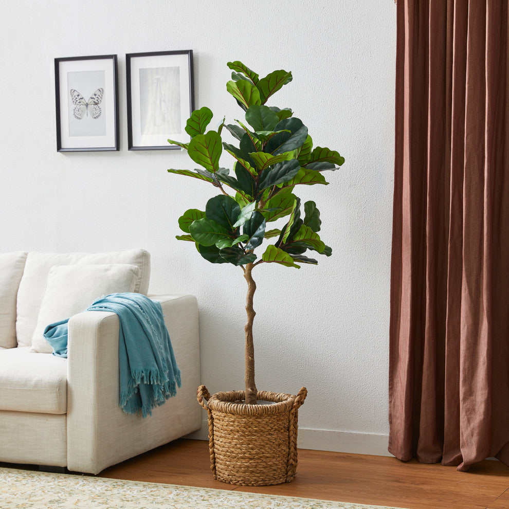 5' Faux Fiddle Leaf Fig Tree in Pot