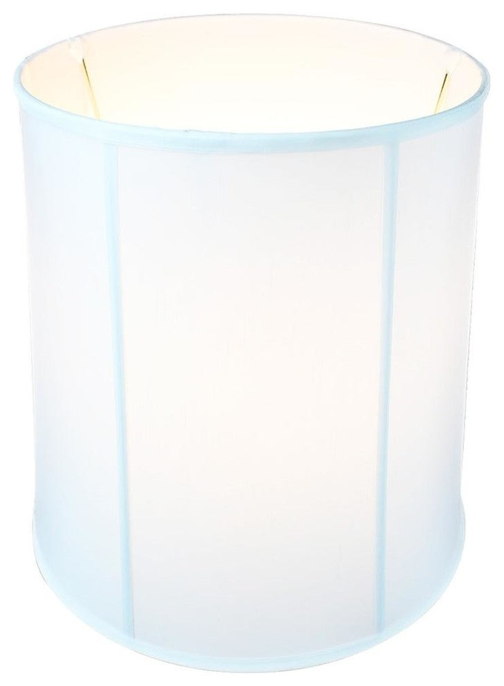 16x18x19 White Shantung Tall Drum Lampshade
