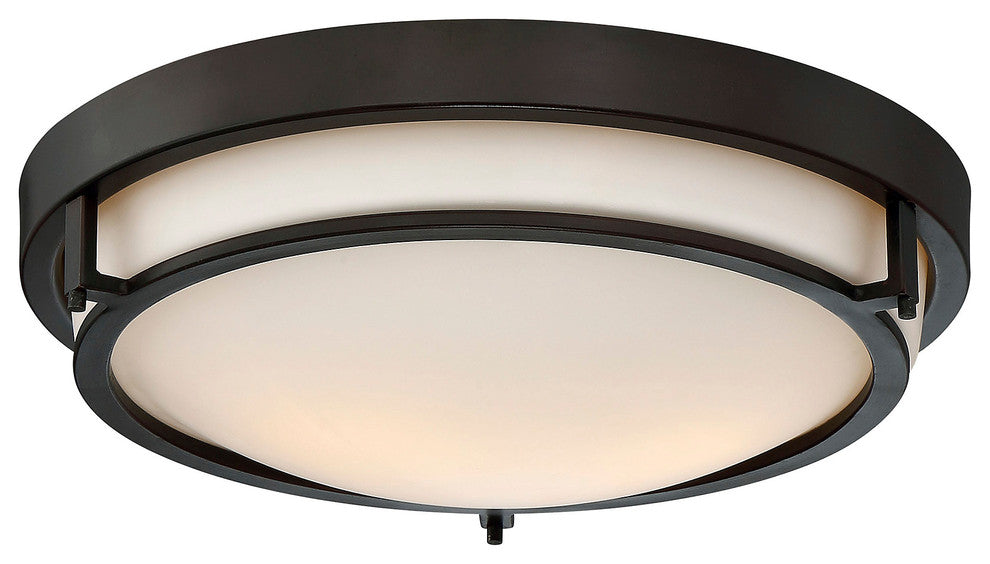 2-Light Flush Mount, Oil Rubbed Bronze