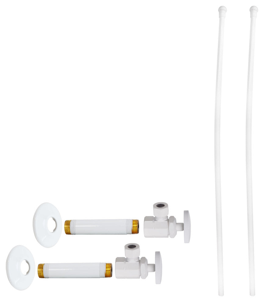 Faucet Kit - 1/2" Ips X 3/8" Od X 20" Bullnose In Oil Rubbed Bronze, Powder Coated White