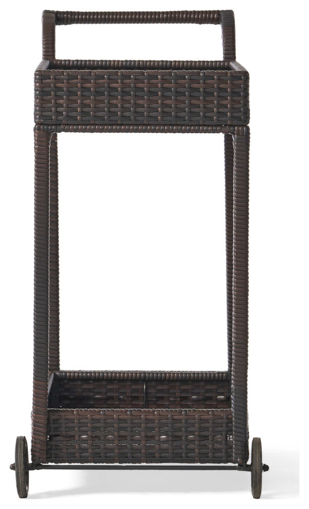 GDF Studio Baja Outdoor Wicker Bar Cart