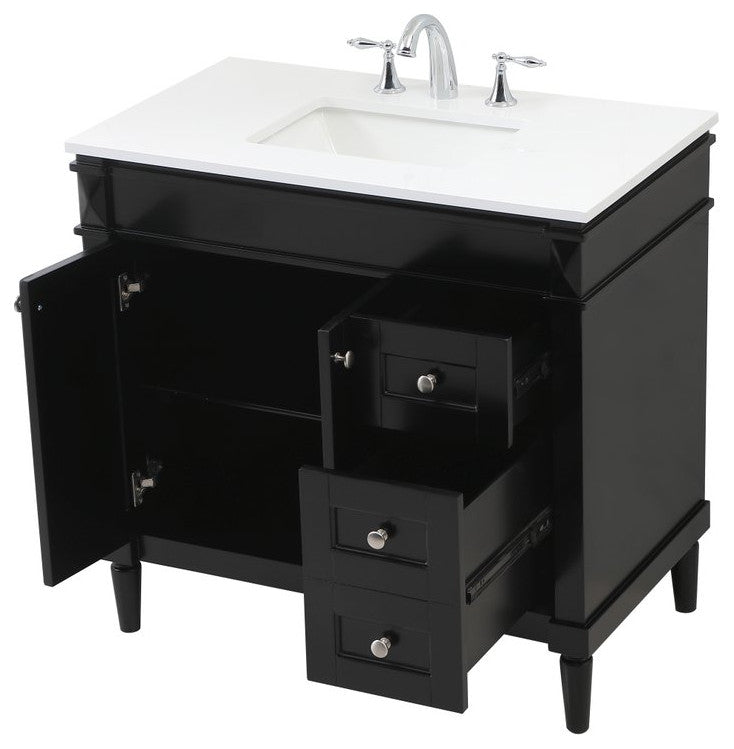 Home Living 21" Transitional Black-Light Bathroom Vanity