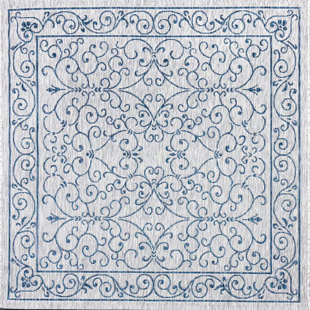 Charleston Vintage Filigree Textured Weave Indoor/Outdoor Area Rug