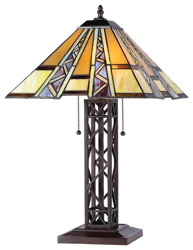PROGRESSIVE Tiffany-style 2 Light Mission Table Lamp 14inches Shade