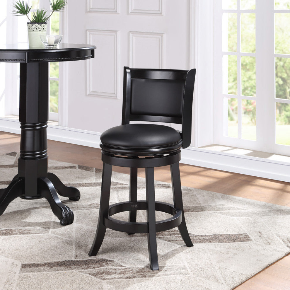 Augusta Swivel Counter Stool, Black