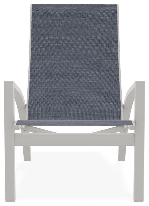 Kendall Sling Stackable Outdoor Lounge Chair, Augustine Denim/Snow