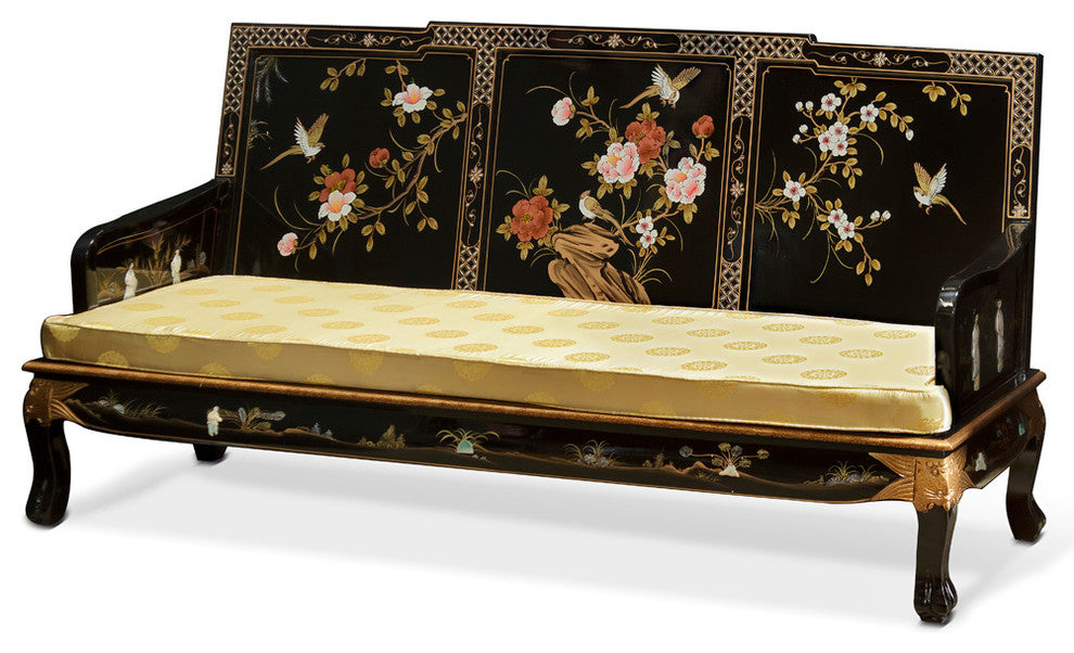 Hand-Painted Grand Imperial Sofa Couch With Cushion