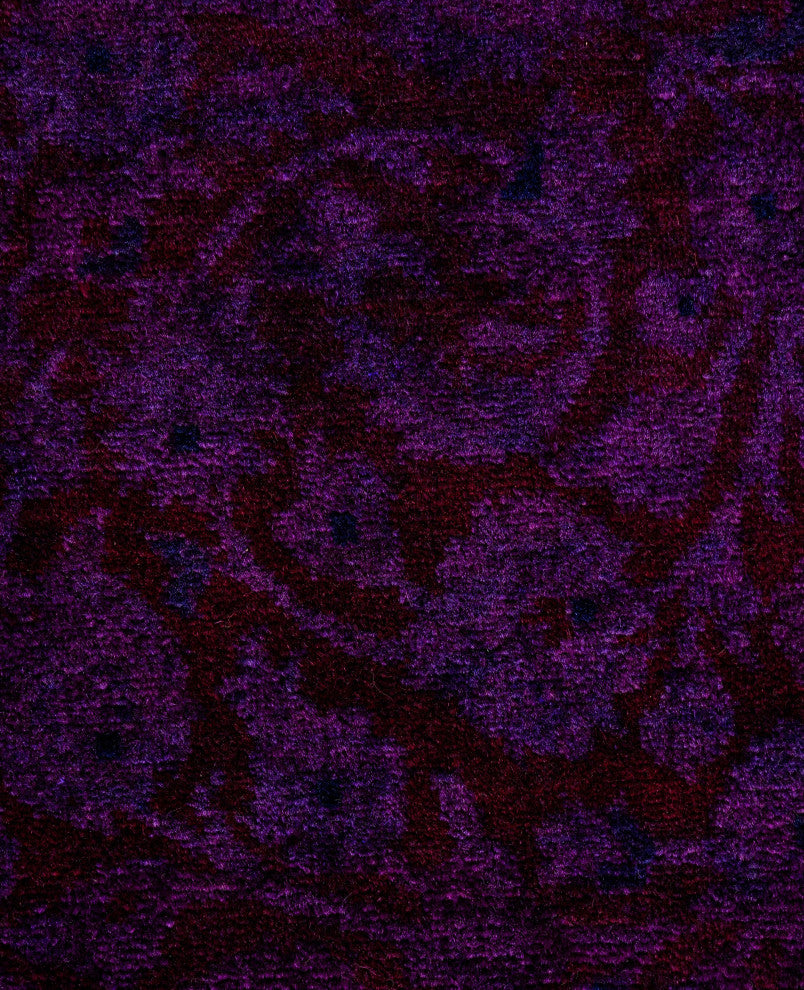Overdyed One-of-a-Kind Hand-Knotted Area Rug Purple, 6' 2" x 9' 3"