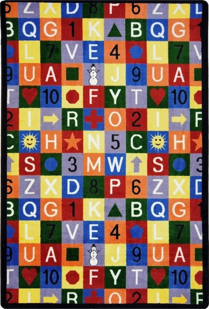 Playful Patterns Rug, Edu-Squares, 3'10"x5'4"
